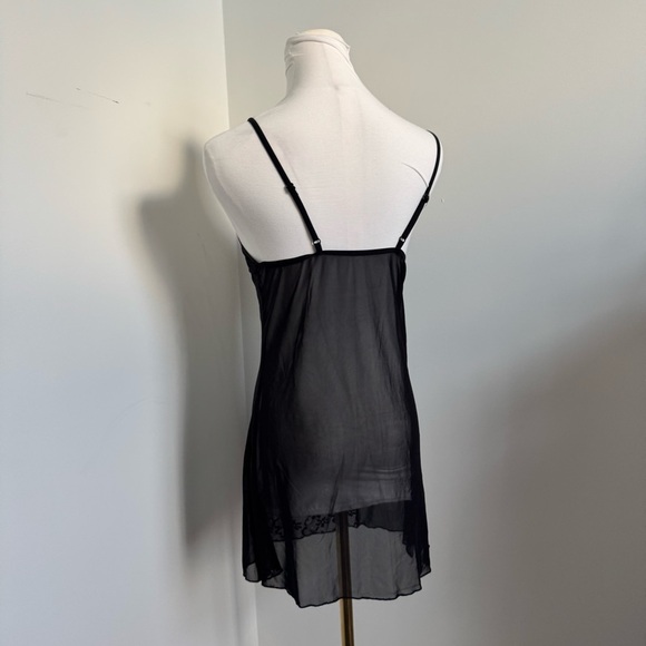 Y2K Black Lace Babydoll Slip Dress w/ Pink Bows Fairygrunge Lingerie Aesthetic - Picture 6 of 6